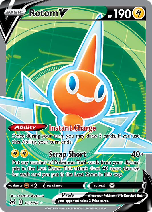 Rotom V 176/196 Rare Ultra | Lost Origin | Pokemon Card