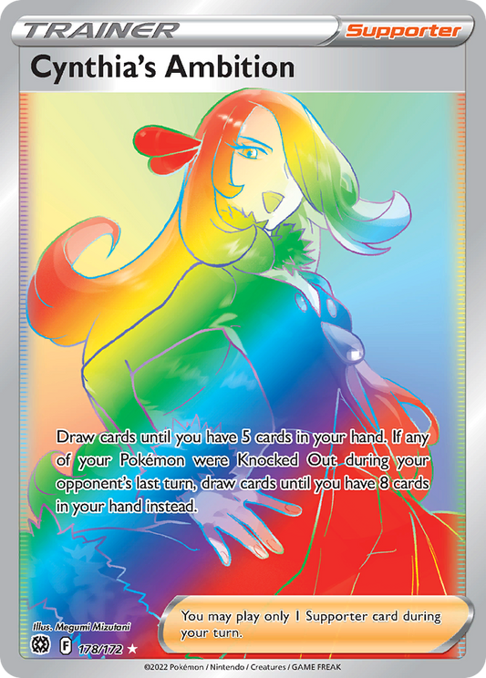 Cynthia's Ambition 178/172 Rare Rainbow | Brilliant Stars | Pokemon Card