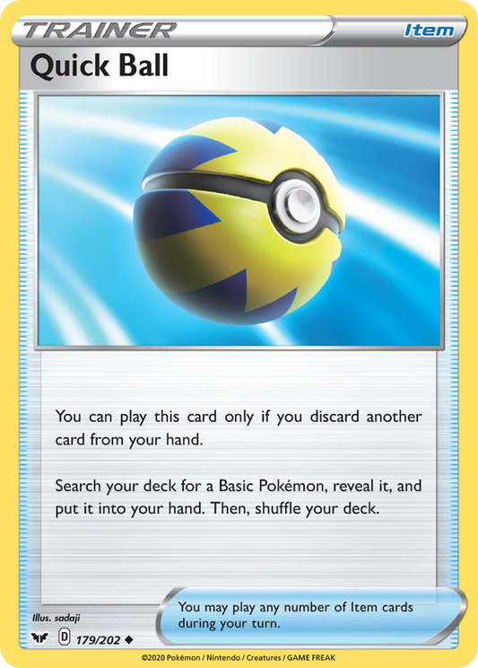 Quick Ball 179/202 Uncommon | Sword & Shield | Pokemon Card