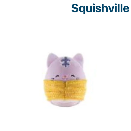 Purple Cat with Gold Jacket ~ 2" Individual SERIES 5 Squishville by Squishmallows