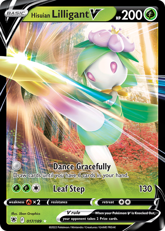 Hisuian Lilligant V 17/189 Rare Holo V | Astral Radiance | Pokemon Card