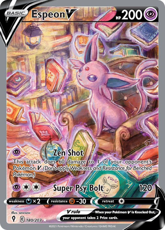 Espeon V 180/203 Rare Ultra | Evolving Skies | Pokemon Card