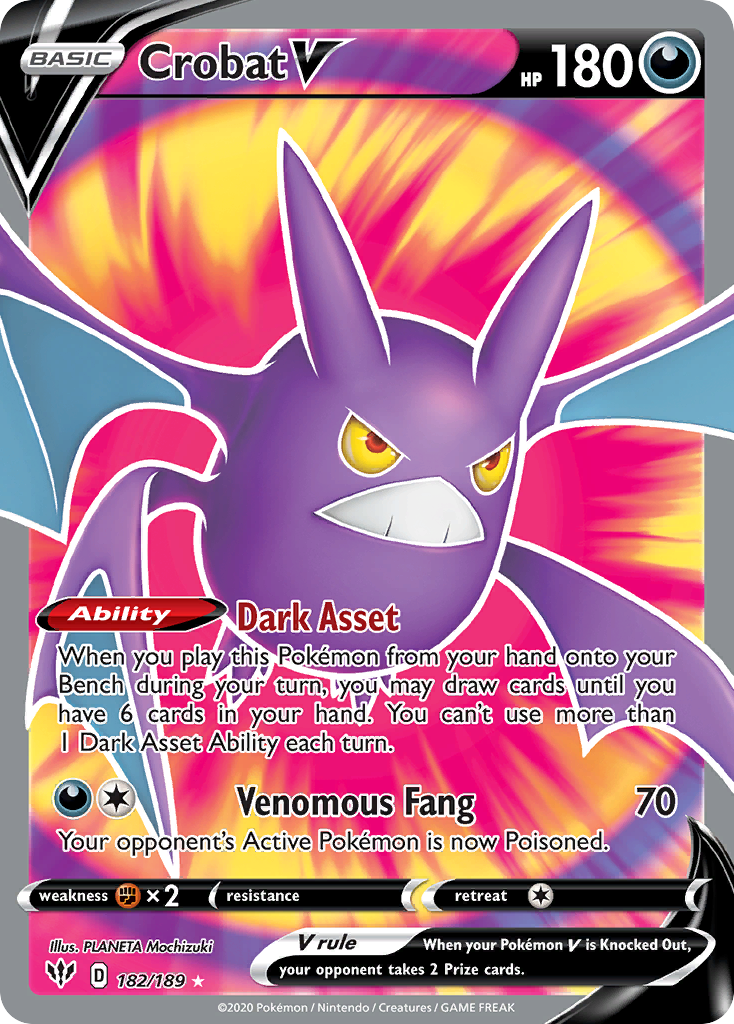 Crobat V 182/189 Rare Ultra | Darkness Ablaze | Pokemon Card
