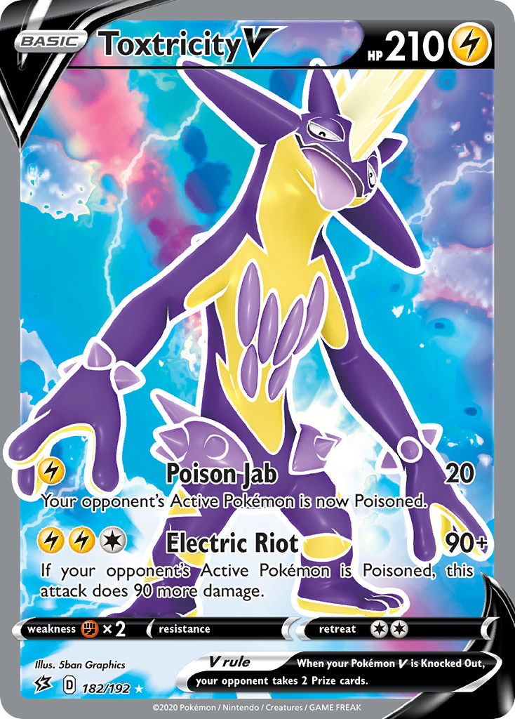 Toxtricity V 182/192 Rare Ultra | Rebel Clash | Pokemon Card