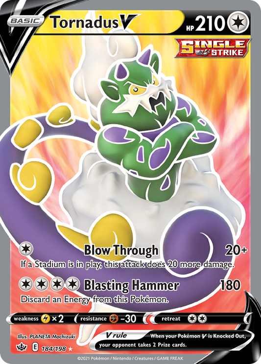 Tornadus V 184/198 Rare Ultra | Chilling Reign | Pokemon Card