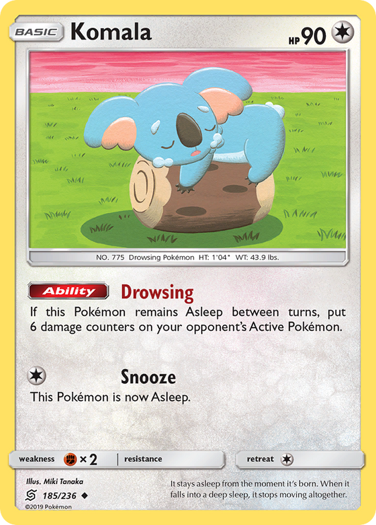 Komala 185/236 Uncommon | Unified Minds | Pokemon Card