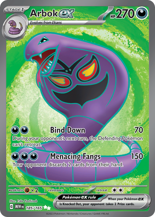 Arbok ex 185/165 Ultra Rare | 151 | Pokemon Card
