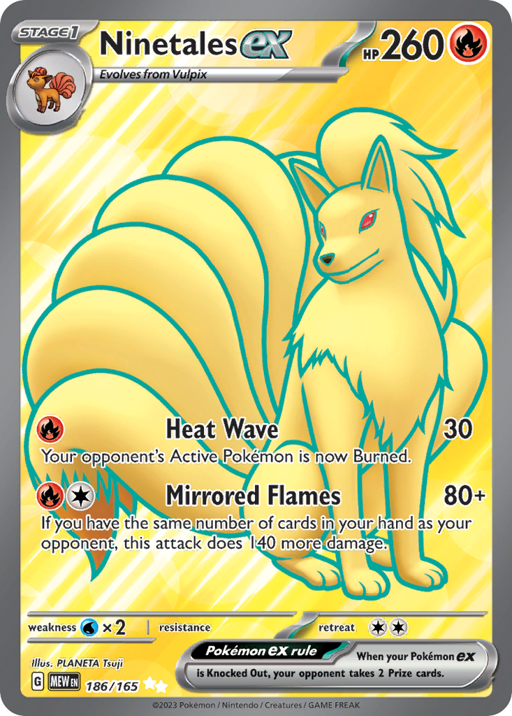 Ninetales ex 186/165 Ultra Rare | 151 | Pokemon Card