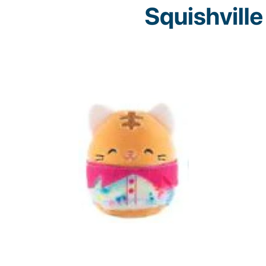 Orange Cat with Rainbow Shirt ~ 2" Individual SERIES 5 Squishville by Squishmallows