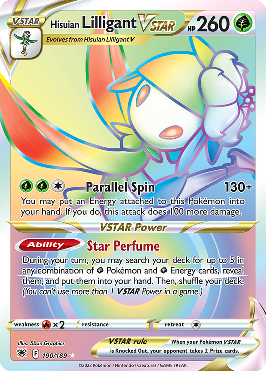 Hisuian Lilligant VSTAR 190/189 Rare Rainbow | Astral Radiance | Pokemon Card