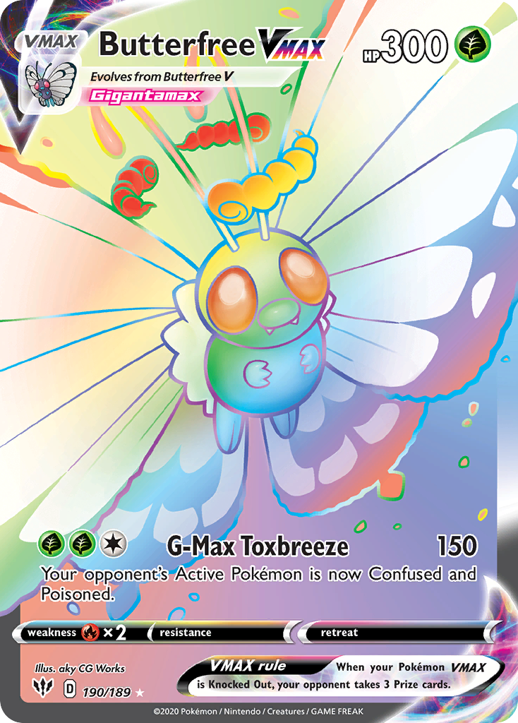 Butterfree VMAX 190/189 Rare Rainbow | Darkness Ablaze | Pokemon Card