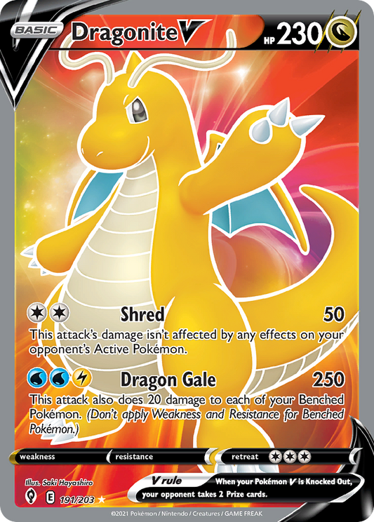 Dragonite V 191/203 Rare Ultra | Evolving Skies | Pokemon Card