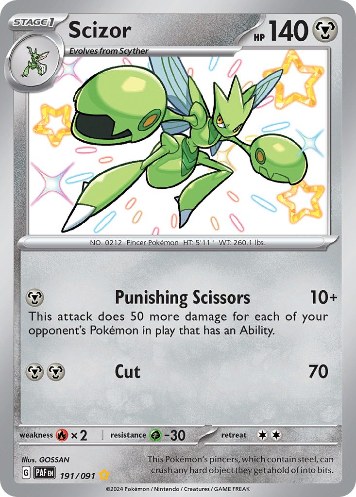Scizor 191/91 Shiny Rare | Paldean Fates | Pokemon Card