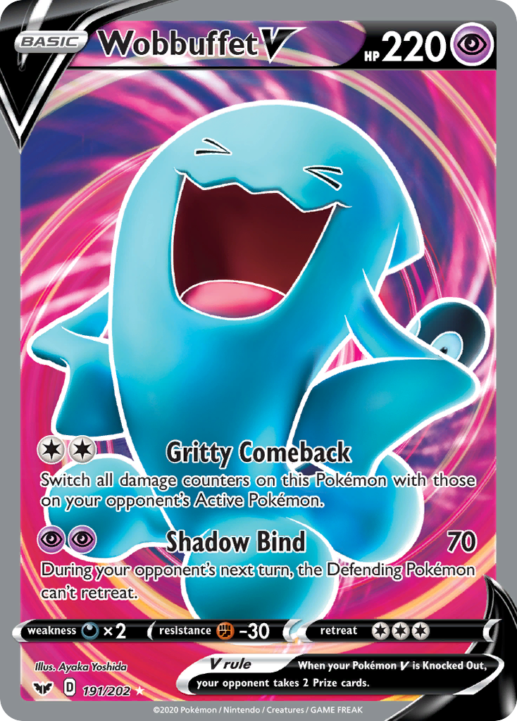 Wobbuffet V 191/202 Rare Ultra | Sword & Shield | Pokemon Card