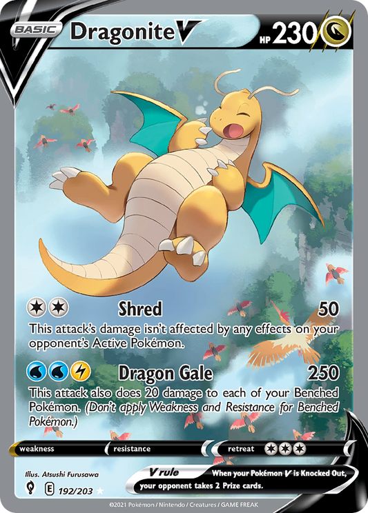 Dragonite V 192/203 Rare Ultra | Evolving Skies | Pokemon Card