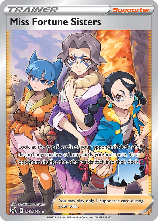 Miss Fortune Sisters 194/196 Rare Ultra | Lost Origin | Pokemon Card