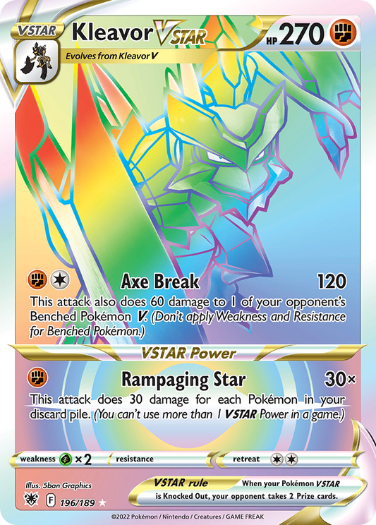Kleavor VSTAR 196/189 Rare Rainbow | Astral Radiance | Pokemon Card