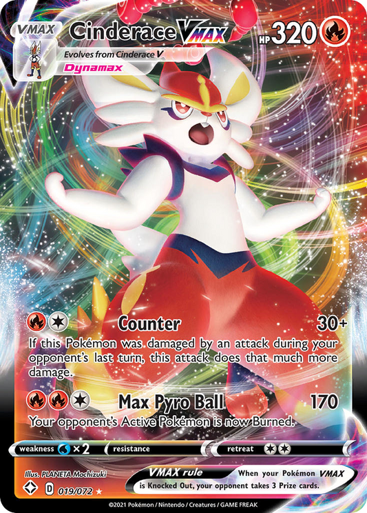 Cinderace VMAX 19/72 Rare Holo VMAX | Shining Fates | Pokemon Card