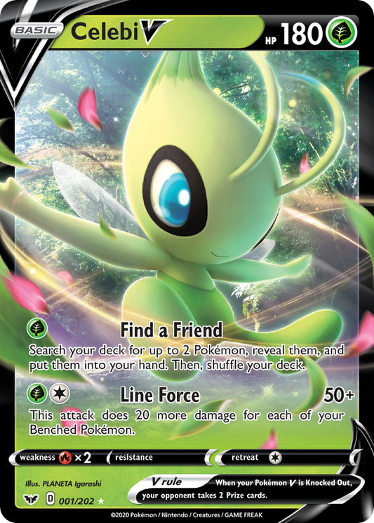 Celebi V 1/202 Rare Holo V | Sword & Shield | Pokemon Card
