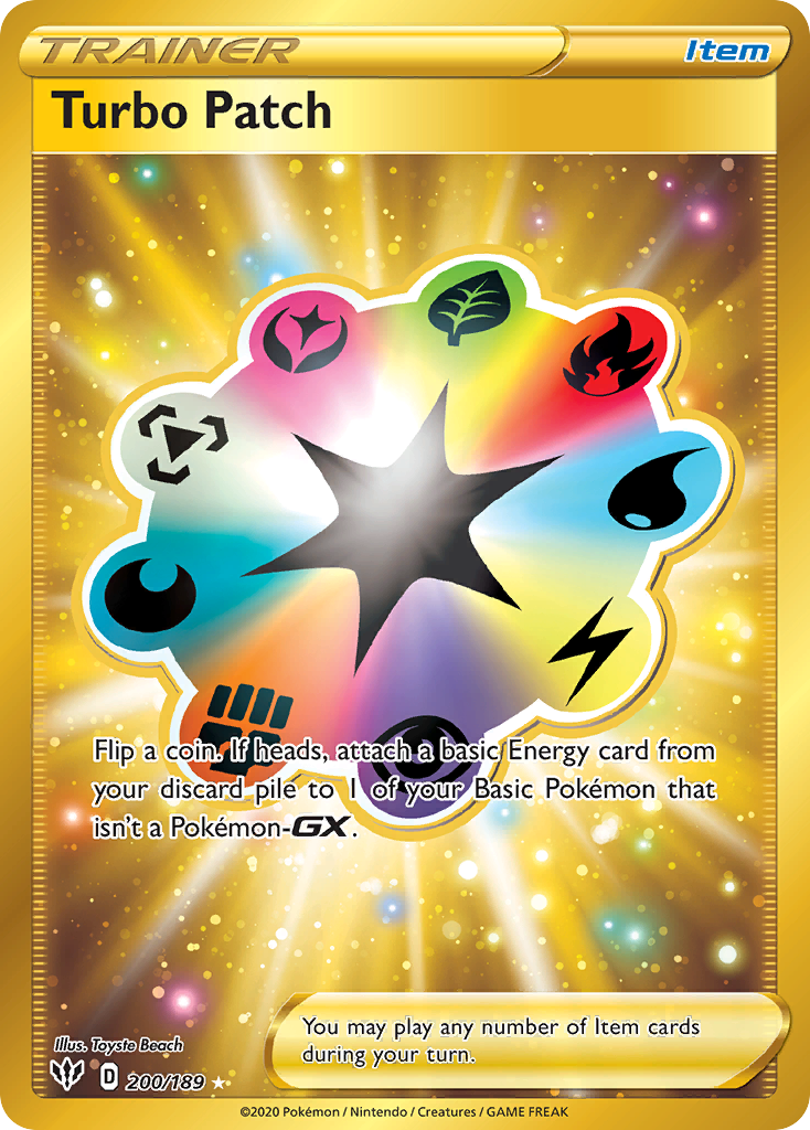 Turbo Patch 200/189 Rare Secret | Darkness Ablaze | Pokemon Card