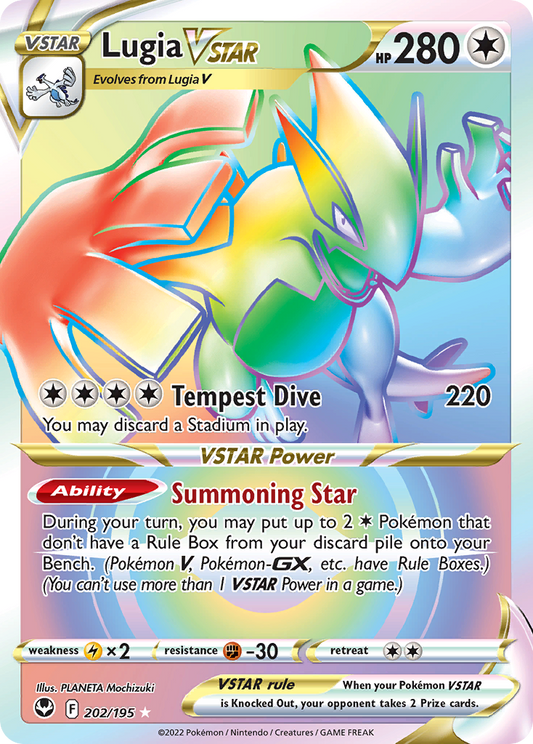 Lugia VSTAR 202/195 Rare Rainbow | Silver Tempest | Pokemon Card