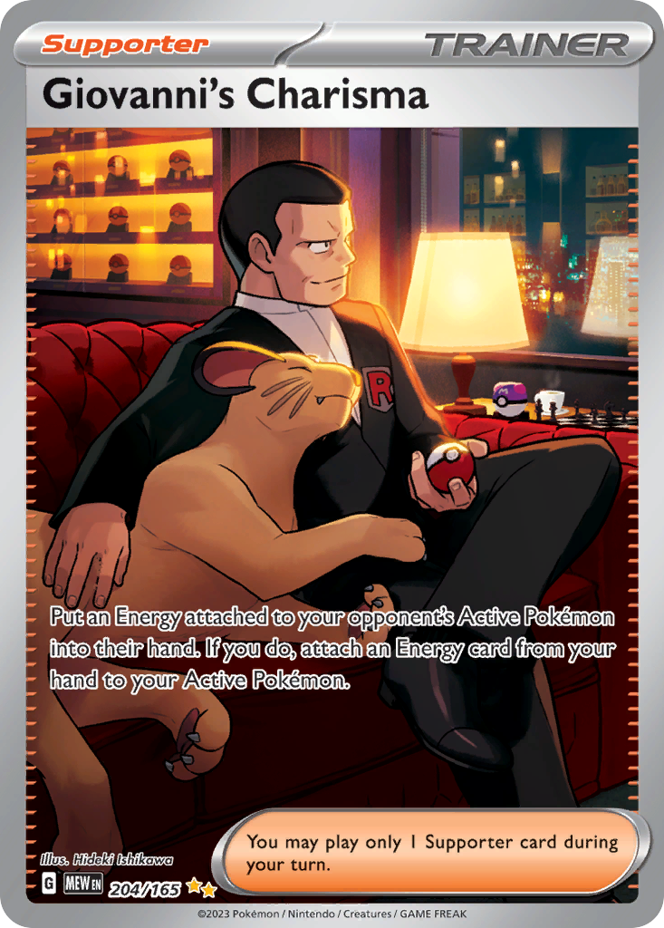 Giovanni's Charisma 204/165 Special Illustration Rare | 151 | Pokemon Card