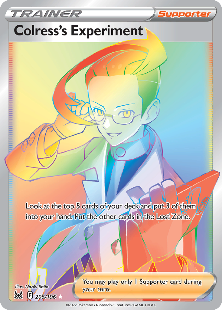Colress's Experiment 205/196 Rare Rainbow | Lost Origin | Pokemon Card