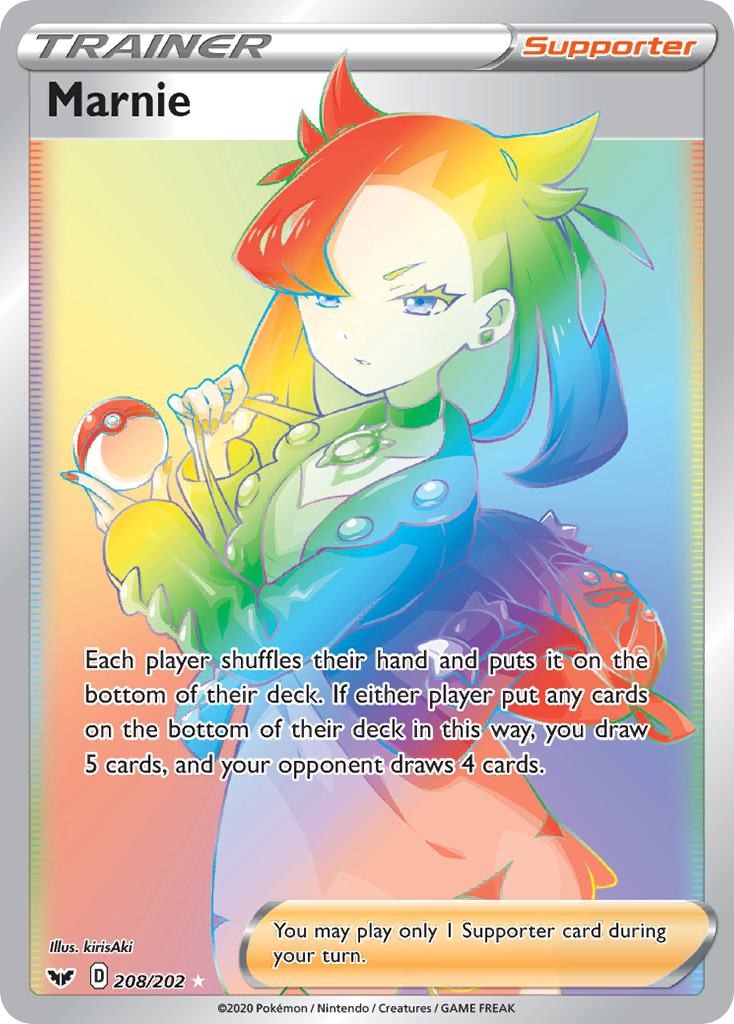 Marnie 208/202 Rare Rainbow | Sword & Shield | Pokemon Card