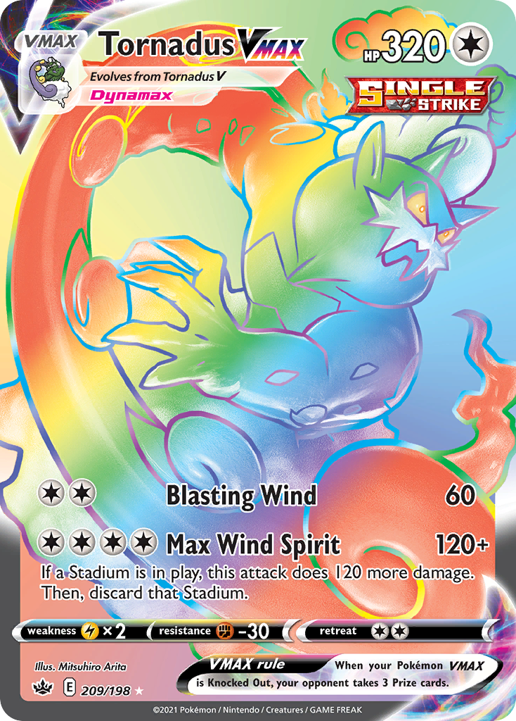 Tornadus VMAX 209/198 Rare Rainbow | Chilling Reign | Pokemon Card