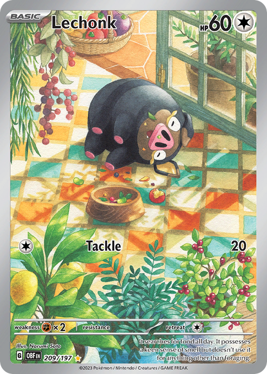 Lechonk 209/197 Illustration Rare | Obsidian Flames | Pokemon Card