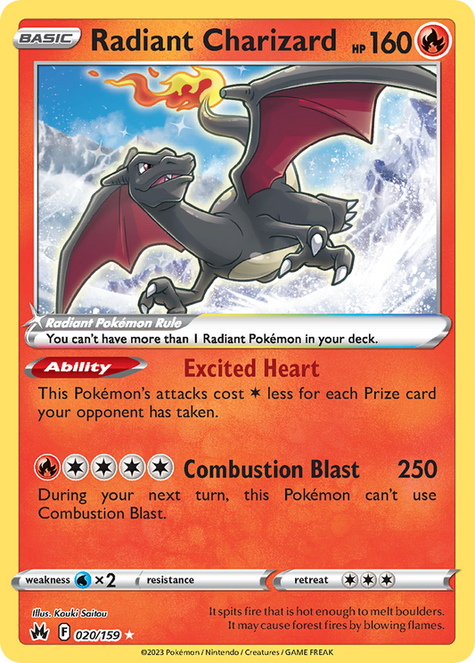 Radiant Charizard 20/159 Radiant Rare | Crown Zenith | Pokemon Card