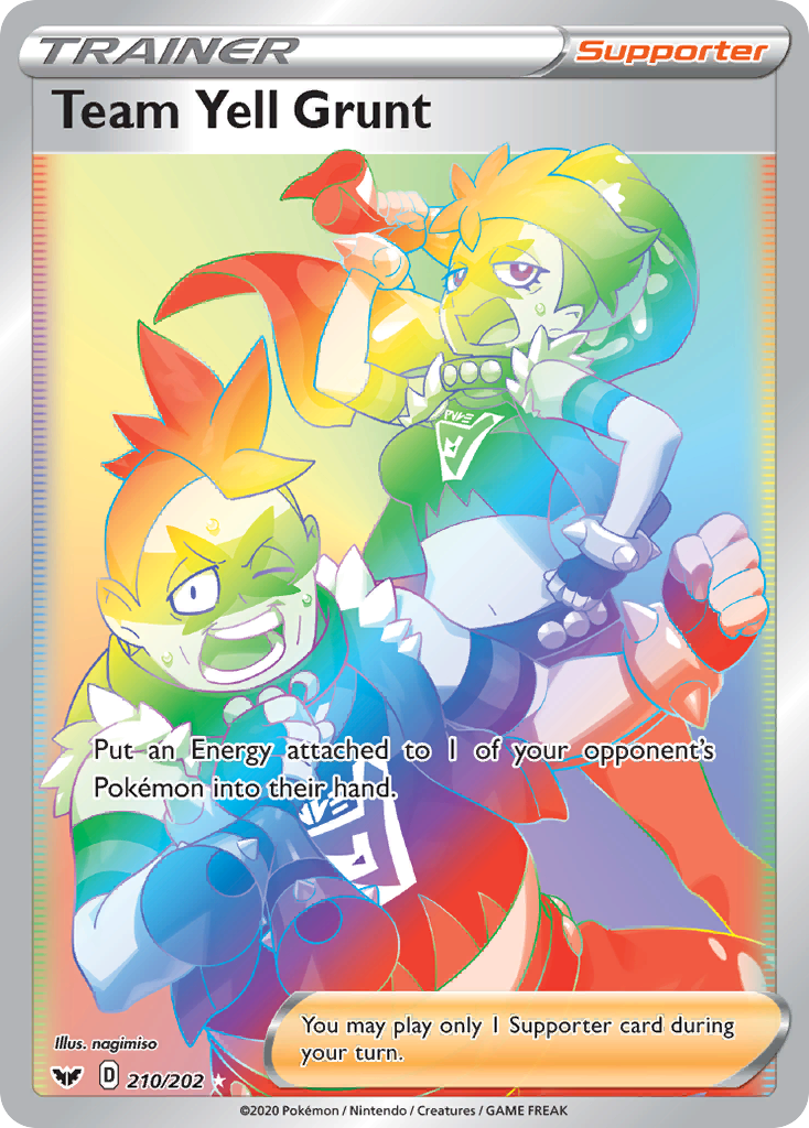 Team Yell Grunt 210/202 Rare Rainbow | Sword & Shield | Pokemon Card