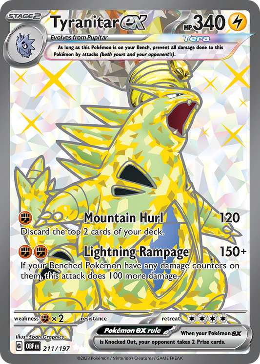 Tyranitar ex 211/197 Ultra Rare | Obsidian Flames | Pokemon Card