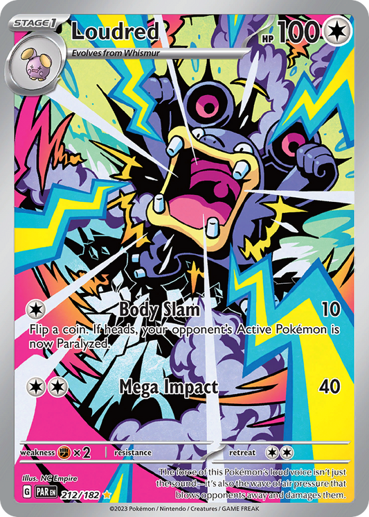 Loudred 212/182 Illustration Rare | Paradox Rift | Pokemon Card