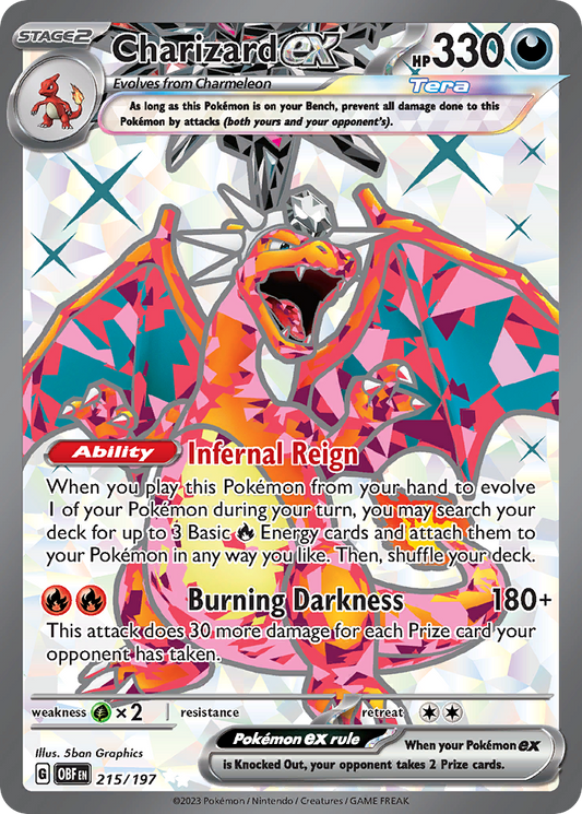 Charizard ex 215/197 Ultra Rare | Obsidian Flames | Pokemon Card