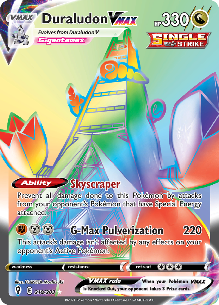Duraludon VMAX 219/203 Rare Rainbow | Evolving Skies | Pokemon Card