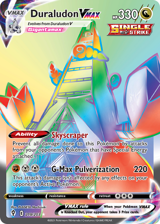 Duraludon VMAX 219/203 Rare Rainbow | Evolving Skies | Pokemon Card