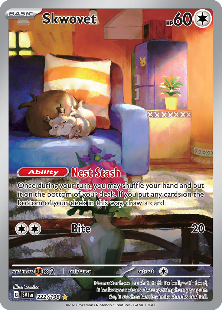 Skwovet 222/198 Illustration Rare | Scarlet & Violet | Pokemon Card