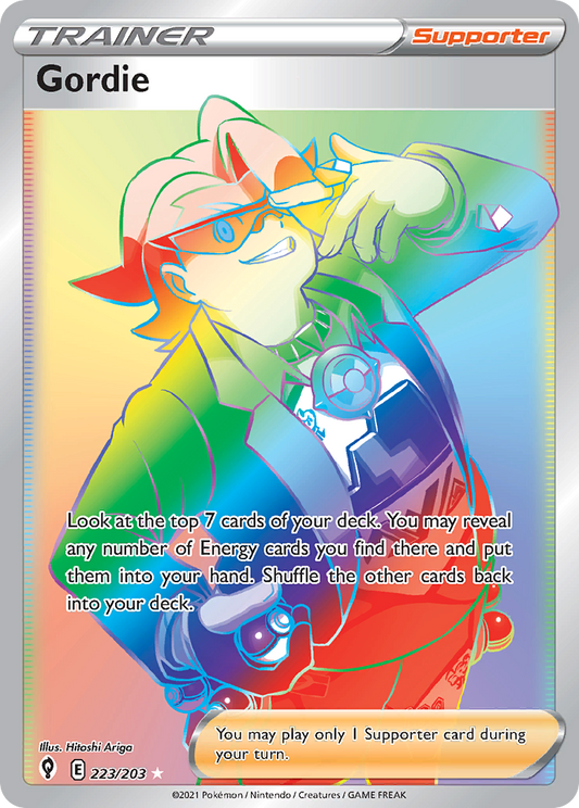 Gordie 223/203 Rare Rainbow | Evolving Skies | Pokemon Card