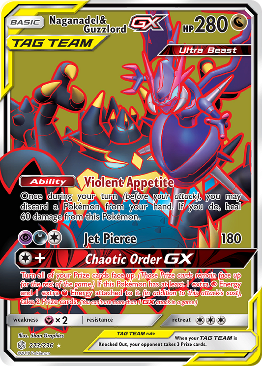 Naganadel & Guzzlord-GX 223/236 Rare Ultra | Cosmic Eclipse | Pokemon Card