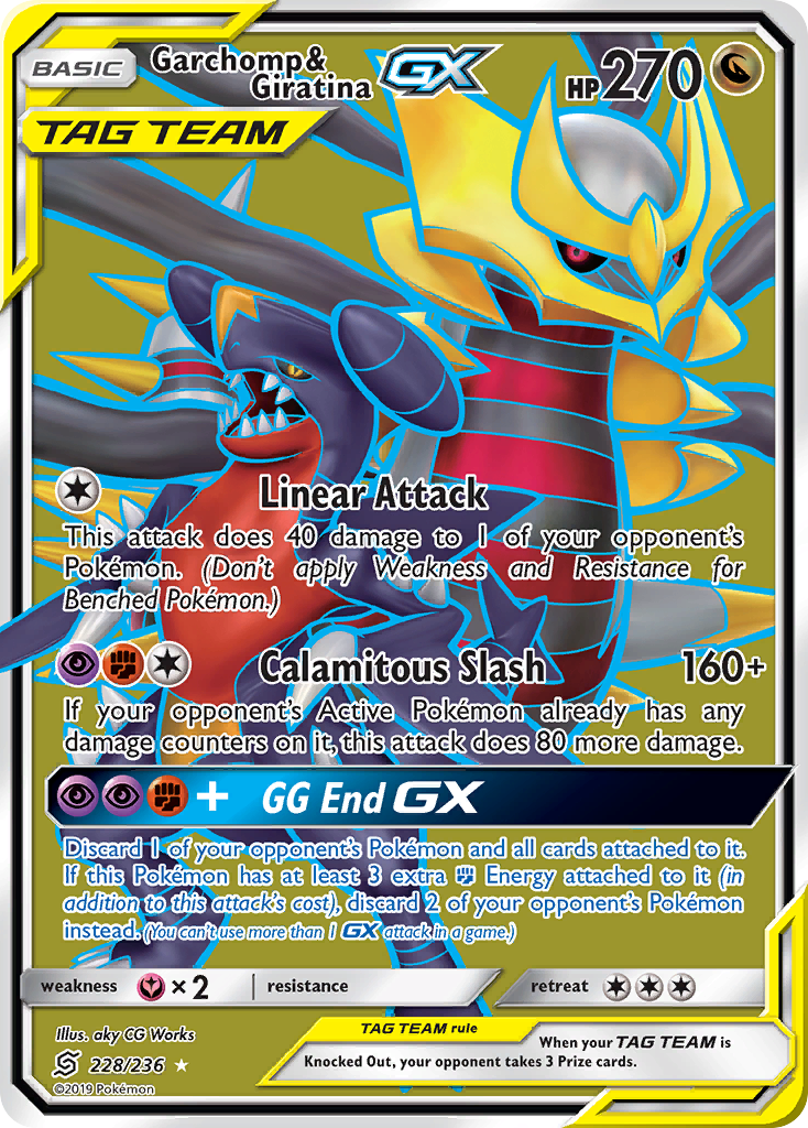 Garchomp & Giratina-GX 228/236 Rare Ultra | Unified Minds | Pokemon Card