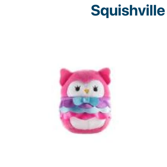 Magenta Owl with Dress ~ 2" Individual SERIES 5 Squishville by Squishmallows