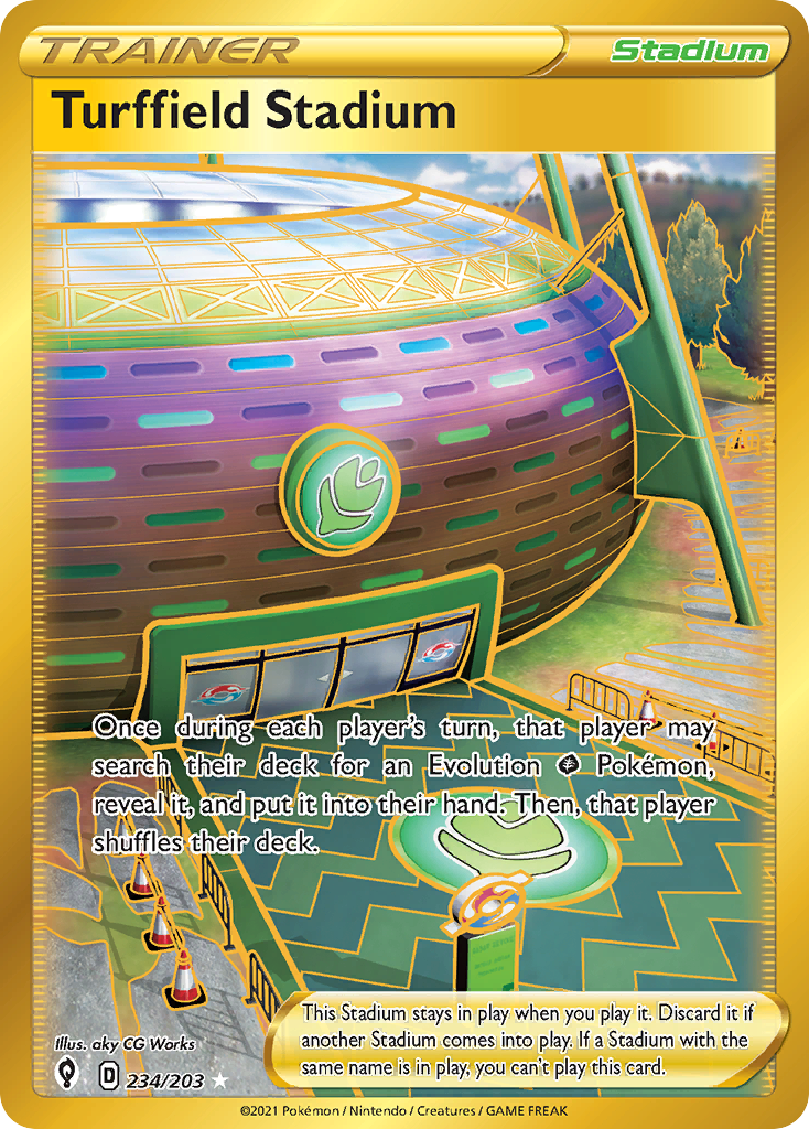 Turffield Stadium 234/203 Rare Secret | Evolving Skies | Pokemon Card