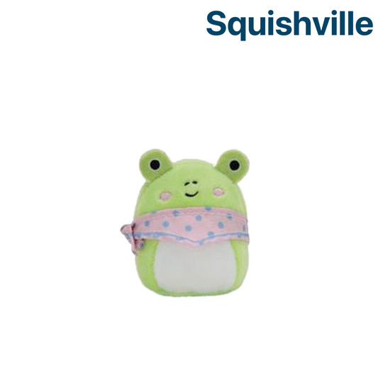 RARE ~ Green Frog with Pink Bandana ~ 2" Individual Squishville by Squishmallows ~ LIMIT 1 PER CUSTOMER