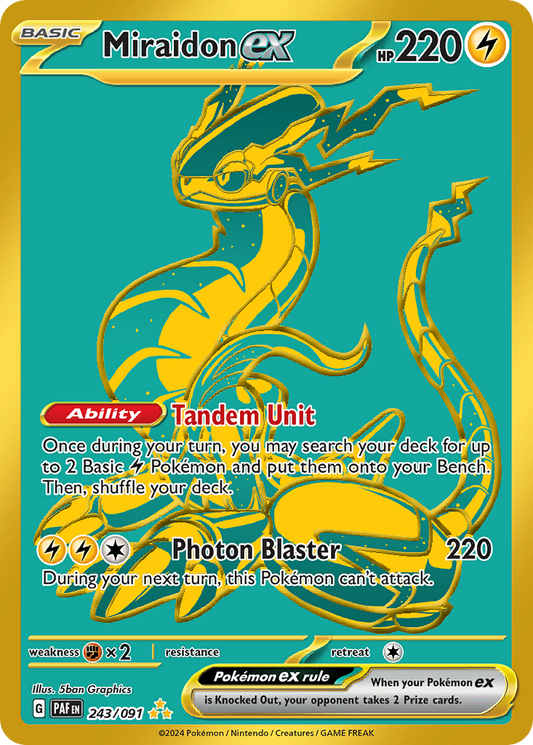 Miraidon ex 243/91 Hyper Rare | Paldean Fates | Pokemon Card