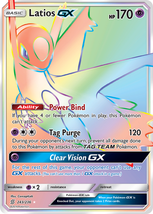 Latios-GX 243/236 Rare Rainbow | Unified Minds | Pokemon Card