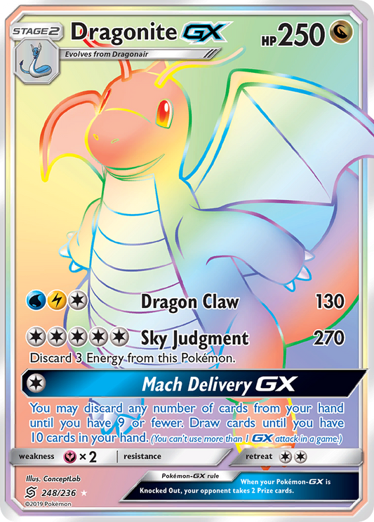 Dragonite-GX 248/236 Rare Rainbow | Unified Minds | Pokemon Card