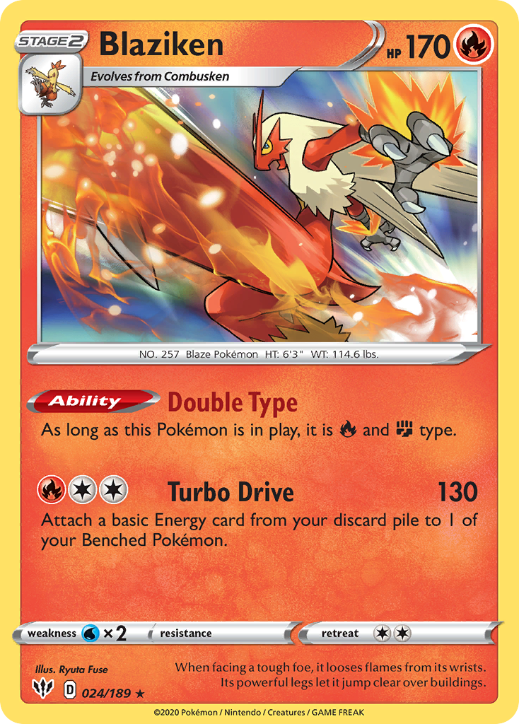 Blaziken 24/189 Rare Holo | Darkness Ablaze | Pokemon Card