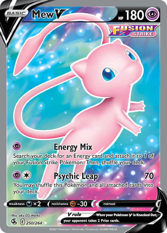 Mew V 250/264 Rare Ultra | Fusion Strike | Pokemon Card