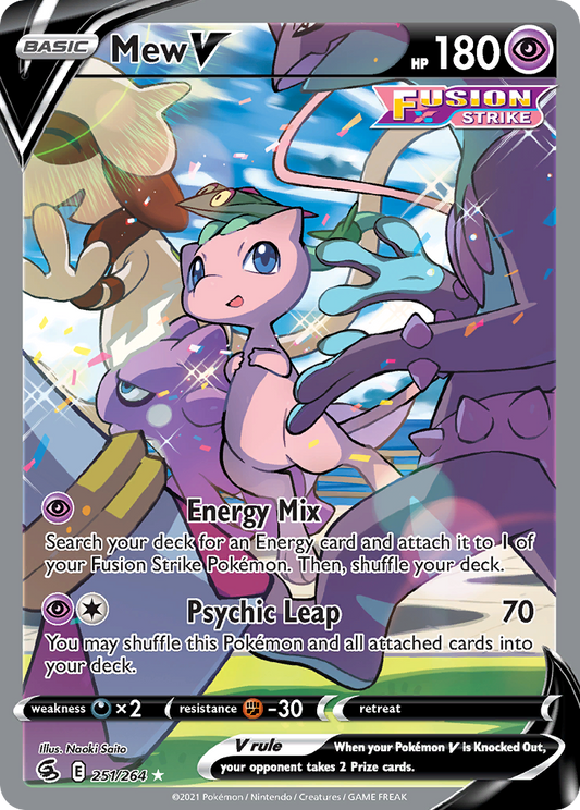 Mew V 251/264 Rare Ultra | Fusion Strike | Pokemon Card
